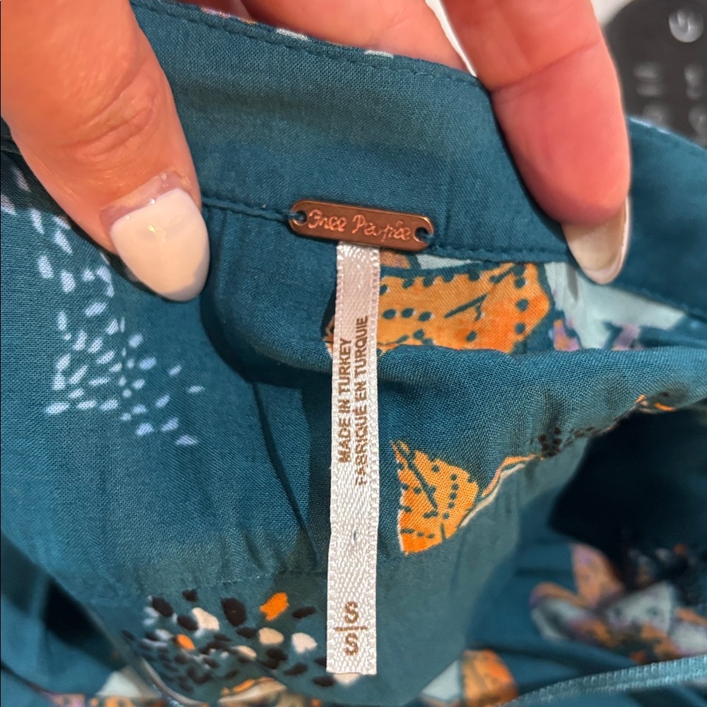 Free People Teal Floral Tunic - Picture 10 of 12
